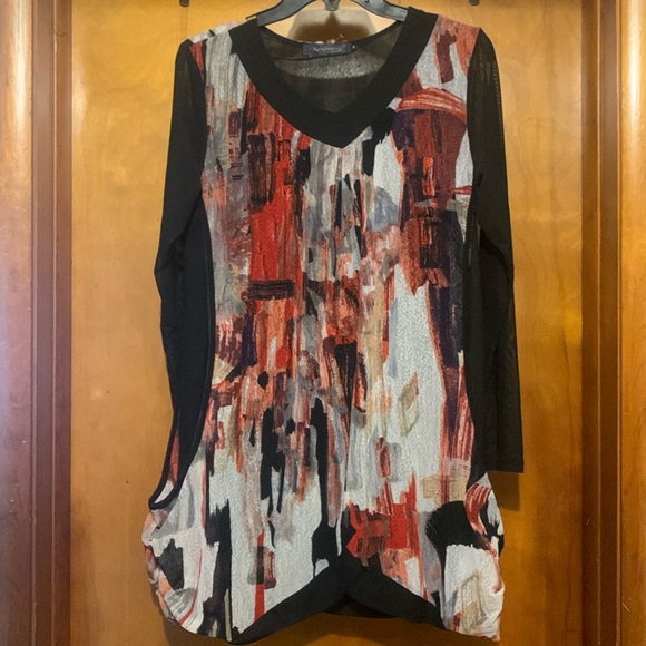 *Clearance-Final* Xception Size M Sheer Paint Pattern Tunic Dress - Picture 1 of 6